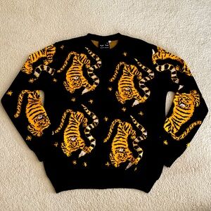 Min & Mon Tiger and Snake Sweater in black